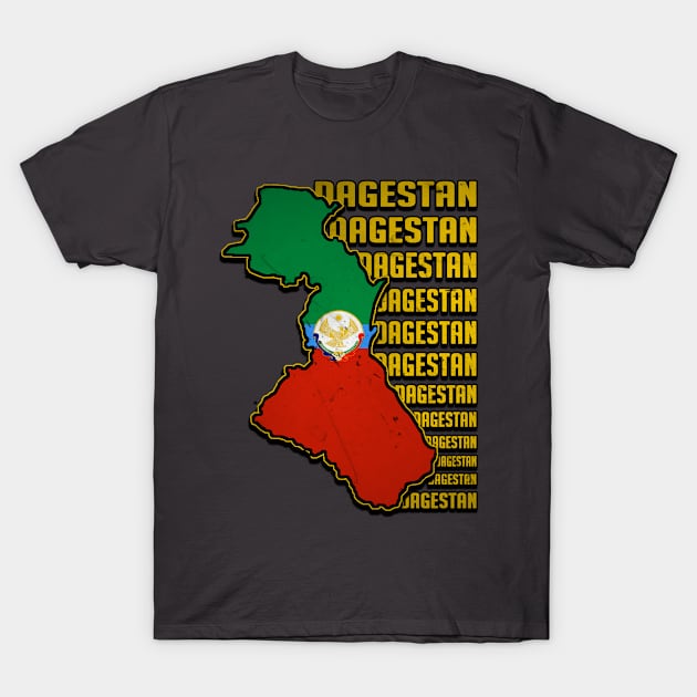 Dagestan Map, Cool Dagestan Flag, Dagestan T-Shirt by Jakavonis